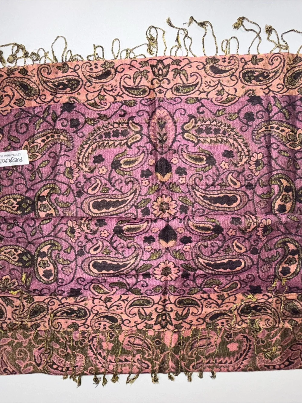 Pashmina Silk Pink Paisley Scarf - Women's Accessory